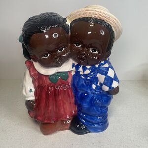 African American Boy And Girl Cookie Jar